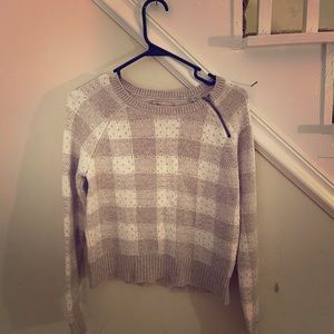 White and Cream colored Sweater